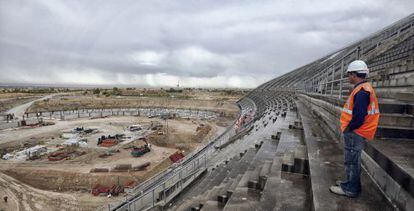 Estado de las obras del nuevo estadio del Atl&eacute;tico de Madrid el pasado mes de septiembre.