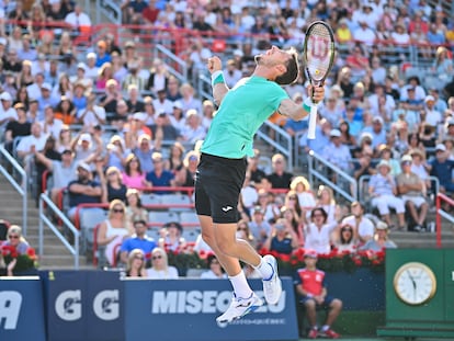 Pablo Carreño celebra la victoria contra Hurkacz, el domingo en Montreal.