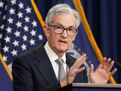 Jay Powell, presidente de la Reserva Federal, durante la rueda de prensa posterior a la reunión del comité de política monetaria del pasado 1 de noviembre.