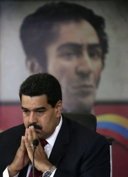 El presidente Nicolas Maduro, en el Palacio de Miraflores.