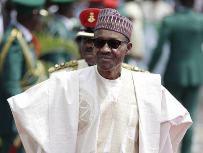 Muhammad Buhari, presidente de Nigeria, en un acto oficial. 