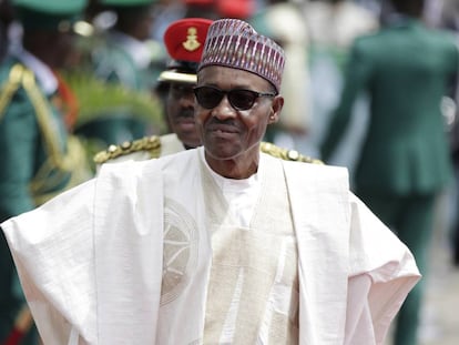 Muhammad Buhari, presidente de Nigeria, en un acto oficial.