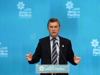El presidente de Argentina, Mauricio Macri, participa de la III Cumbre Empresarial de la Alianza del Pac&iacute;fico y sus Estados Observadores.