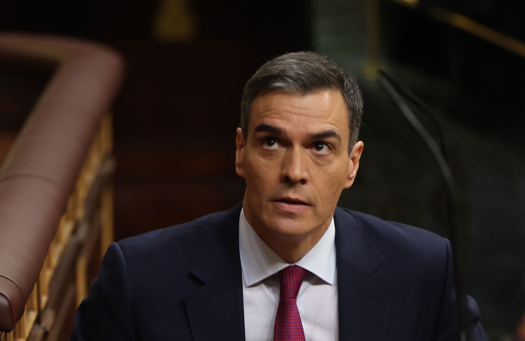 Pedro Sánchez, durante la primera jornada del debate de investidura.