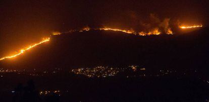 Incendio forestal en Nigrán (Pontevedra), el pasado mes de octubre.