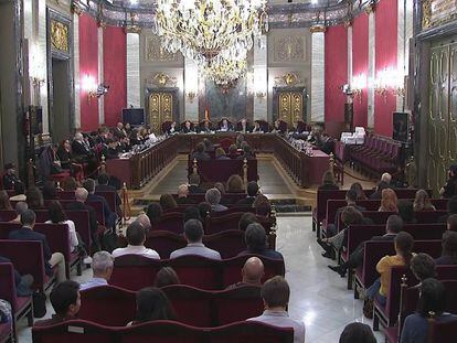 Una de las sesiones del juicio en el Tribunal Supremo contra políticos catalanes por el procés.