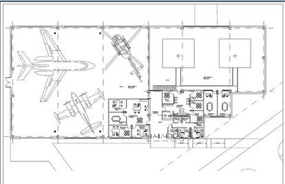 Plano del hangar enviado por Concepción Aguado en diciembre de 2015.