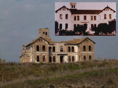 Montaje del antes y después de la hacienda de la familia Heredia.