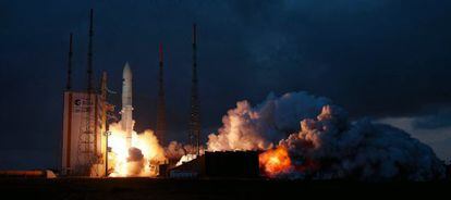 Despegue de un cohete Ariane, el pasado 8 de febrero, en la base de la Agencia Europea del Espacio en Kourou. 