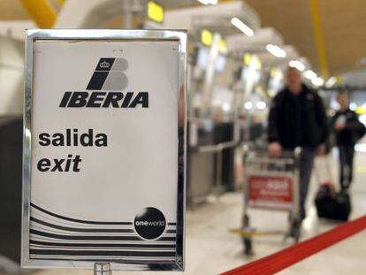 Mostradores de Iberia en la T-4 de Barajas.