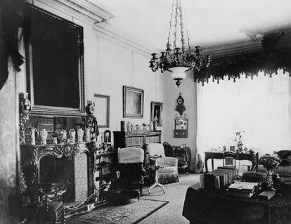 Sala de estar victoriana en Norris Green, Liverpool (1860). |