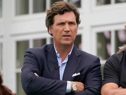 Tucker Carlson, en un torneo de golf en Nueva Jersey en Julio de 2022.