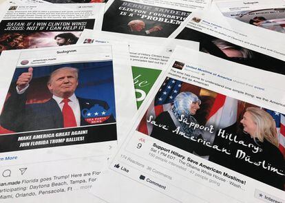 Algunas de las publicaciones de la operación rusa en Facebook e Instagram.