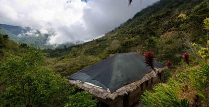 Vista panorámica de una de las cabañas de la finca.