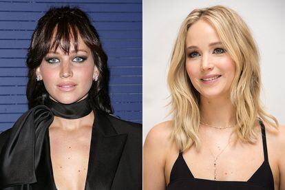 El pelo oscuro endurece los rasgos y, en muchas ocasiones, echa años encima. Jennifer Lawrence es un buen ejemplo. Aunque la foto en la que aparece con melena morena fue disparada en 2012, la actriz está más joven, moderna y favorecida con su color y corte de pelo actuales.