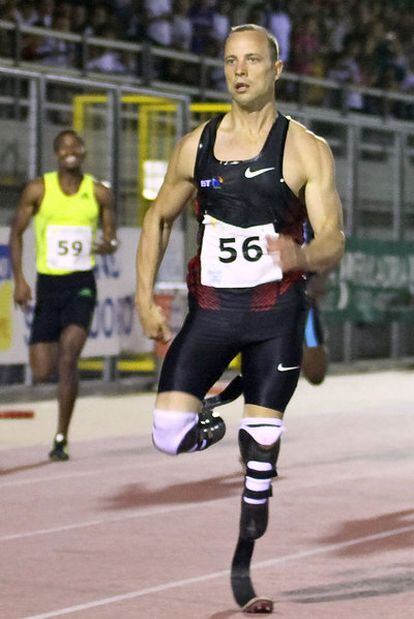 Oscar Pistorius en los 400m de Lignano (Italia).
