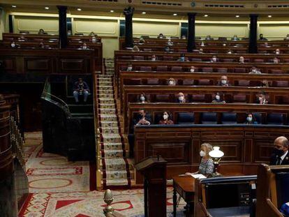 Vista del hemiciclo durante el pleno del Congreso de los Diputados, durante la tramitación de los Presupuestos.