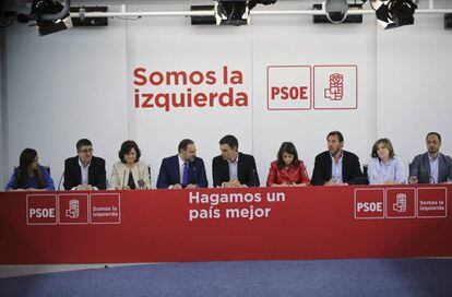 Reunión de la ejecutiva del PSOE.