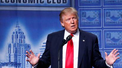 El candidato republicano Donald Trump en Detroit.