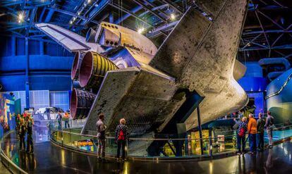 El transbordador 'Atlantis' expuesto en el Kennedy Space Center, en Florida.
