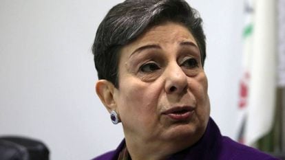 La responsable de la OLP Hannan Ashrawi, en 2015 en Ramala.