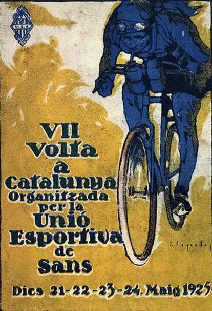 Cartell de la 7a Volta a Catalunya, el primer escrit en català, el 1925.