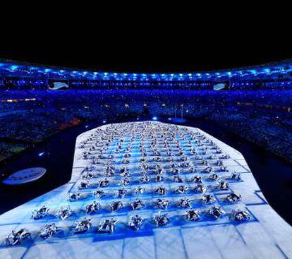 Los mosaicos en la ceremonia de Rio.