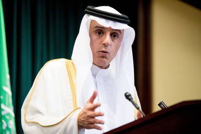 El ministro de Exteriores saud&iacute;, Adel al-Jubeir, este viernes en Washington