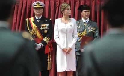 La reina Letizia, durante el acto de reconocimiento a la labor desarrollada por la Guardia Civil en el País Vasco.