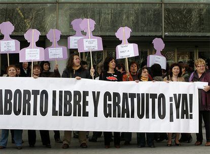 Manifestación en favor del aborto en Valencia, en 2008.