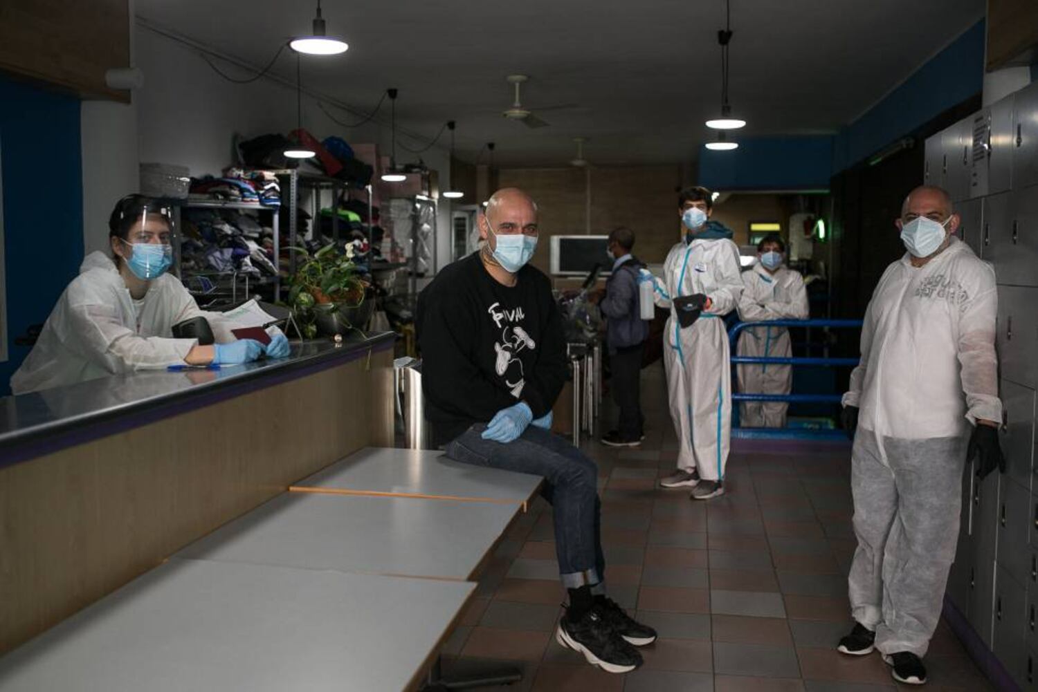 Interior del Gimnasio Social Sant Pau, en al Raval de Barcelona, durante la pandemia.