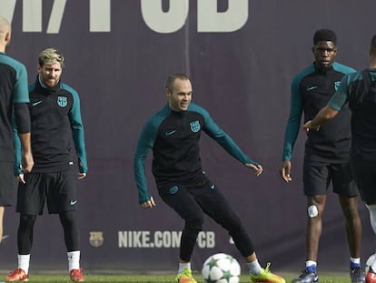 Entrenamiento del Barça antes de enfrentarse al Borussia
