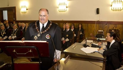 Fernando de Rosa durante su toma de posesión como presidente de la Audiencia de Valencia.