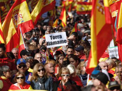 La manifestación constitucionalista de Barcelona, en imágenes