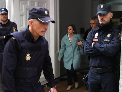 Salida del Tribunal Supremo de Carme Forcadell, presidenta del Parlament de Catalu&ntilde;a.
