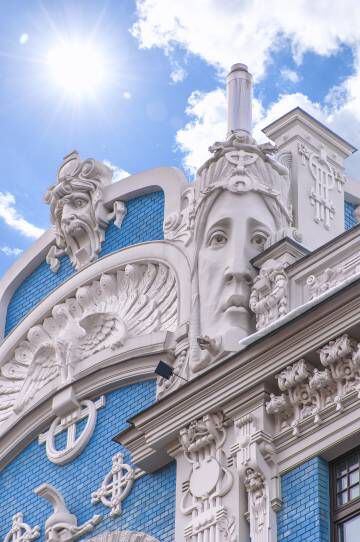 Fachada de estilo 'art nouveau' en Riga, capital letona.