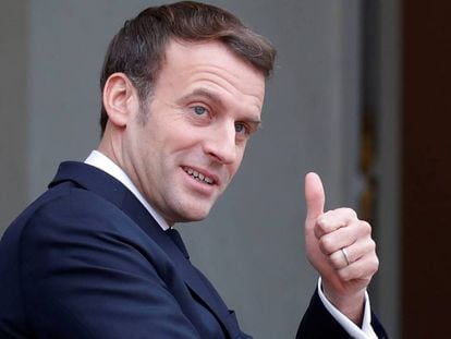 El presidente Emmanuel Macron, este viernes en el Elíseo, en París.