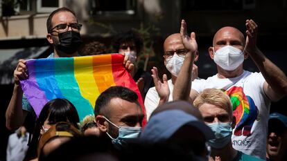 Una concentración contra la homofobia en Barcelona, el pasado mes de junio.