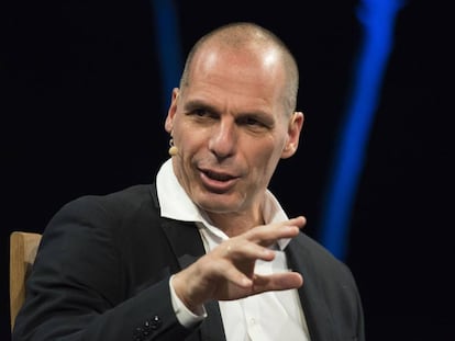 Iannis Varufakis, en una conferència dilluns a Gales.