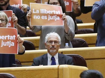 El exjuez Santiago Vidal, durante una sesi&oacute;n del control al Gobierno en el Senado, cuando ejerc&iacute;a como senador el pasado enero.  