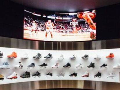 Sala dedicada a Michael Jordan en la tienda Foot District de Madrid.