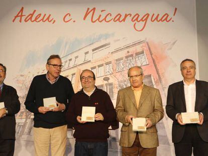 Narc&iacute;s Serra, Raimon Obiols, Miquel Iceta, Jos&eacute; Montilla y Pere Navarro.