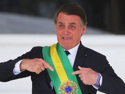 El presidente de Brasil, Jair Bolsonaro, en su toma de posesión, el pasado 1 de enero. 