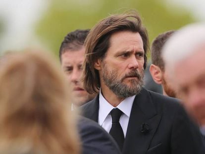 Jim Carrey, en el funeral de Cathriona White en 2015.