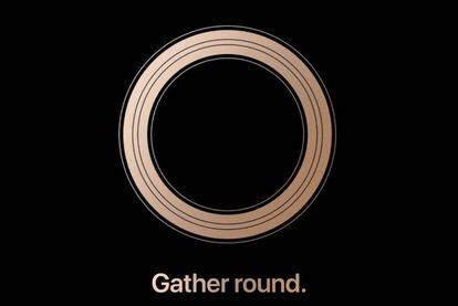 Invitación para la presentación de Apple, bajo el lema "Juntémonos en un círculo"
