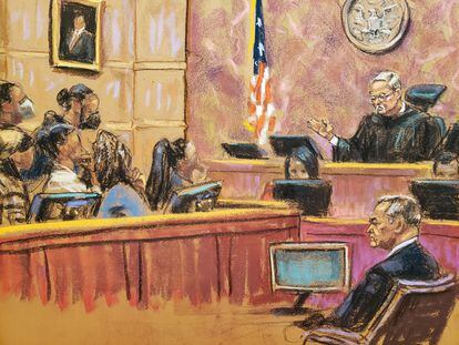 El juez Brian Cogan da las instrucciones al jurado del juicio contra Genaro García Luna en Nueva York, el 16 de enero.