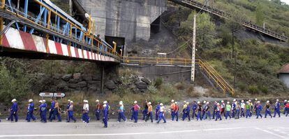 Foto de archivo de una marcha minera.