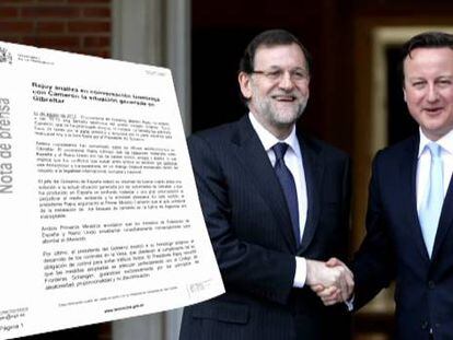 Rajoy y Cameron discrepan sobre el compromiso de relajar los controles