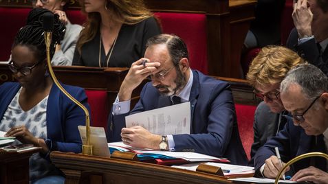 El primer ministro francés, Édouard Philippe, en la Asamblea Nacional.