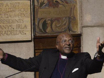 Desmond Tutu, tras recibir el Premio Internacional de Catalu&ntilde;a el pasado junio.